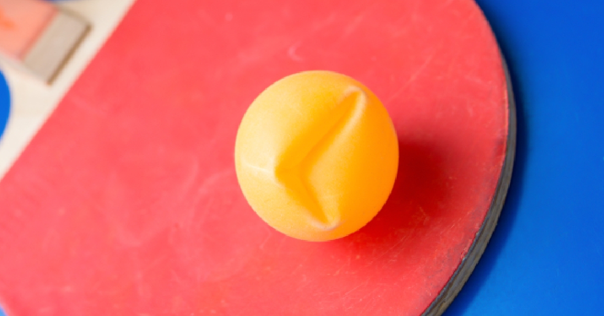 a dented ping pong ball